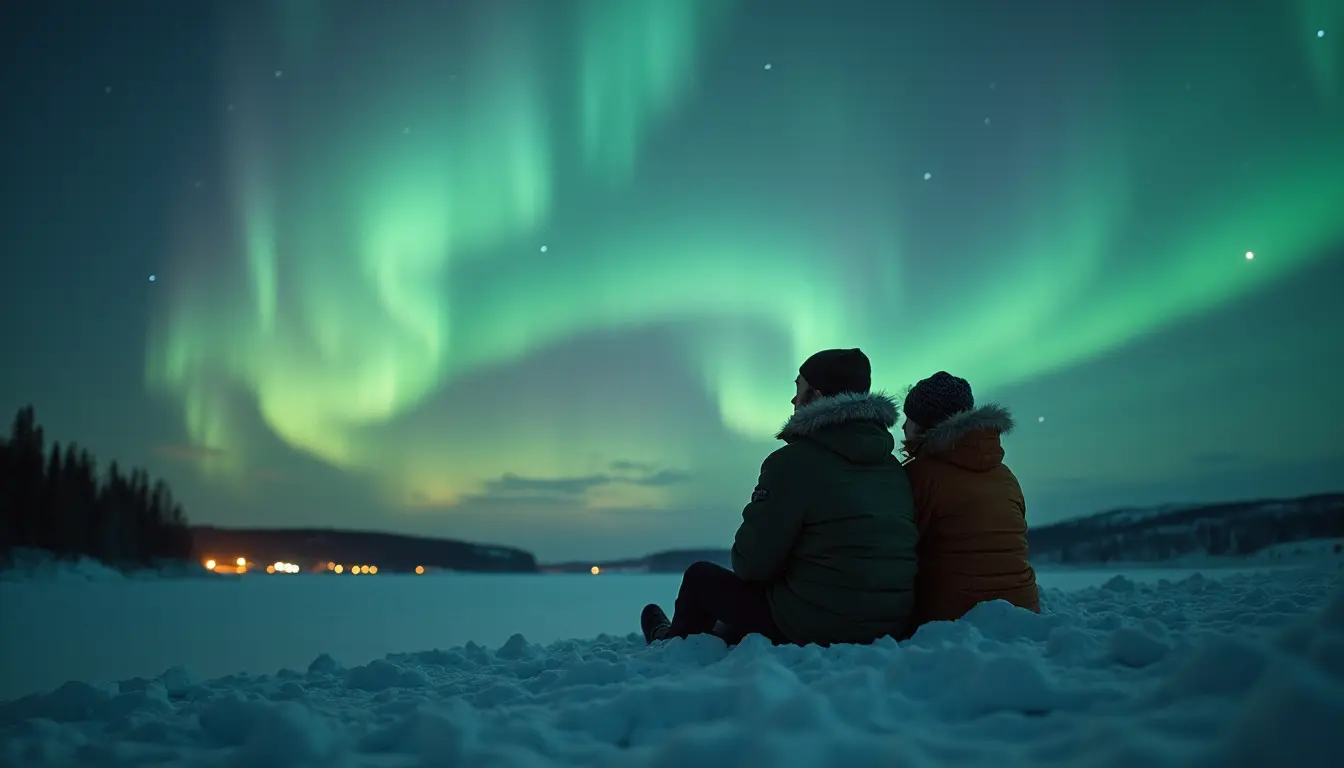 Polarlichter am Nachthimmel