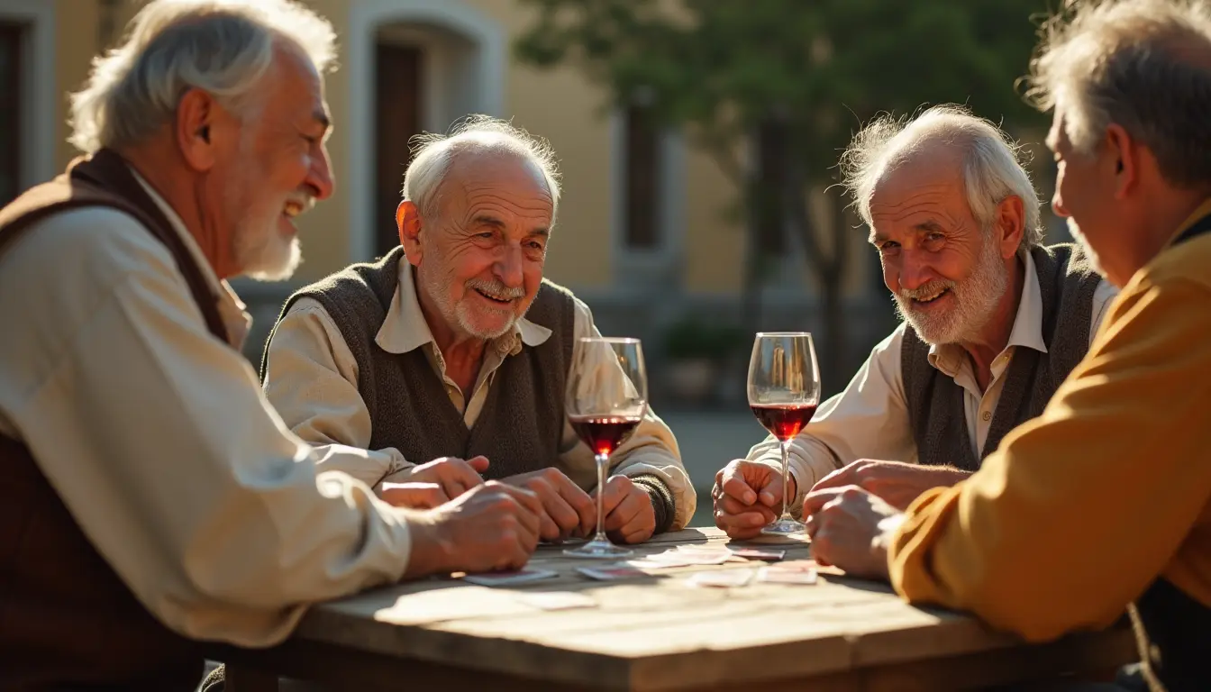 Gemütliches Beisammensein unter südlicher Sonne